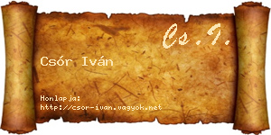 Csór Iván névjegykártya