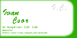 ivan csor business card