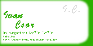 ivan csor business card